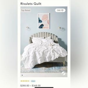 Rivulets Quilt from Anthropologie - White - King - 2 Euro shams